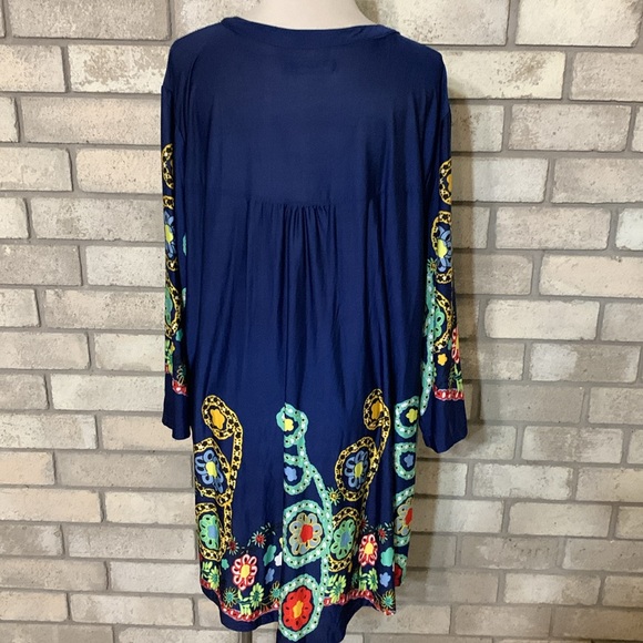 Navy Blue Long Tunic - Picture 2 of 3